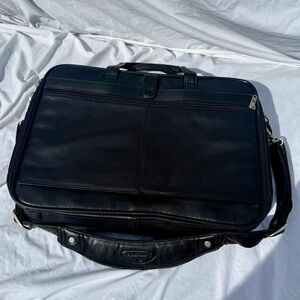 Samsonite Professional Leather Series Laptop Briefcase Shoulder Bag Black